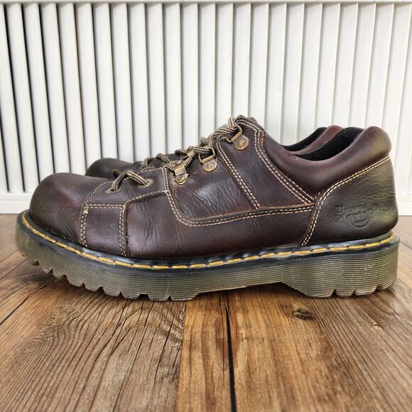 VINTAGE Dr Martens 8A79 Oxfords Men\'s 13 Brown Leather Chunky Y2K Platform Shoes main image 8